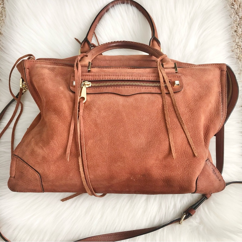 Rebecca Minkoff Regan Satchel Tote Nubuck Leather